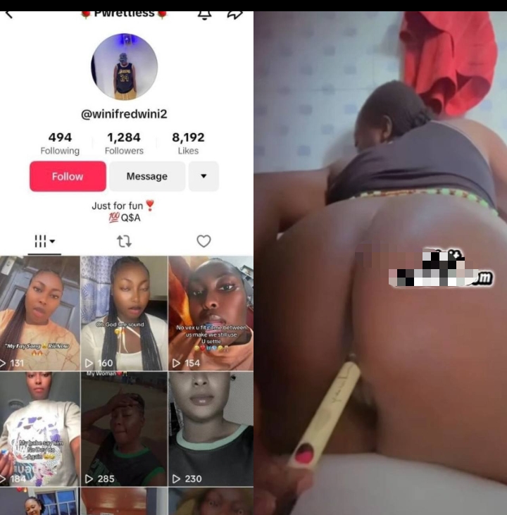 TikTok babe winifredwini leak masturbation video